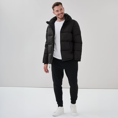 Men's Short Puffer Jacket - Black