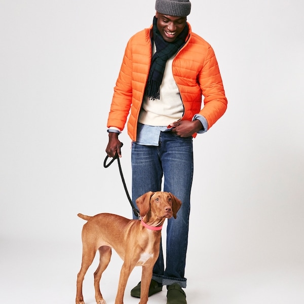 Veste matelassée pour hommes - Orange Vif