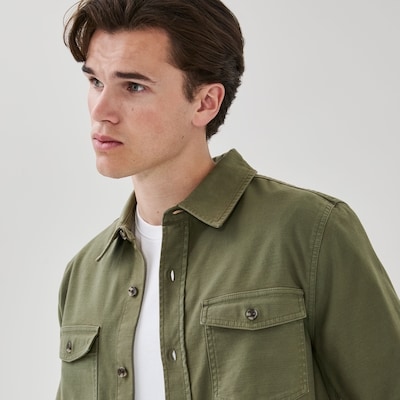 Men's Woven Overshirt - Army Green