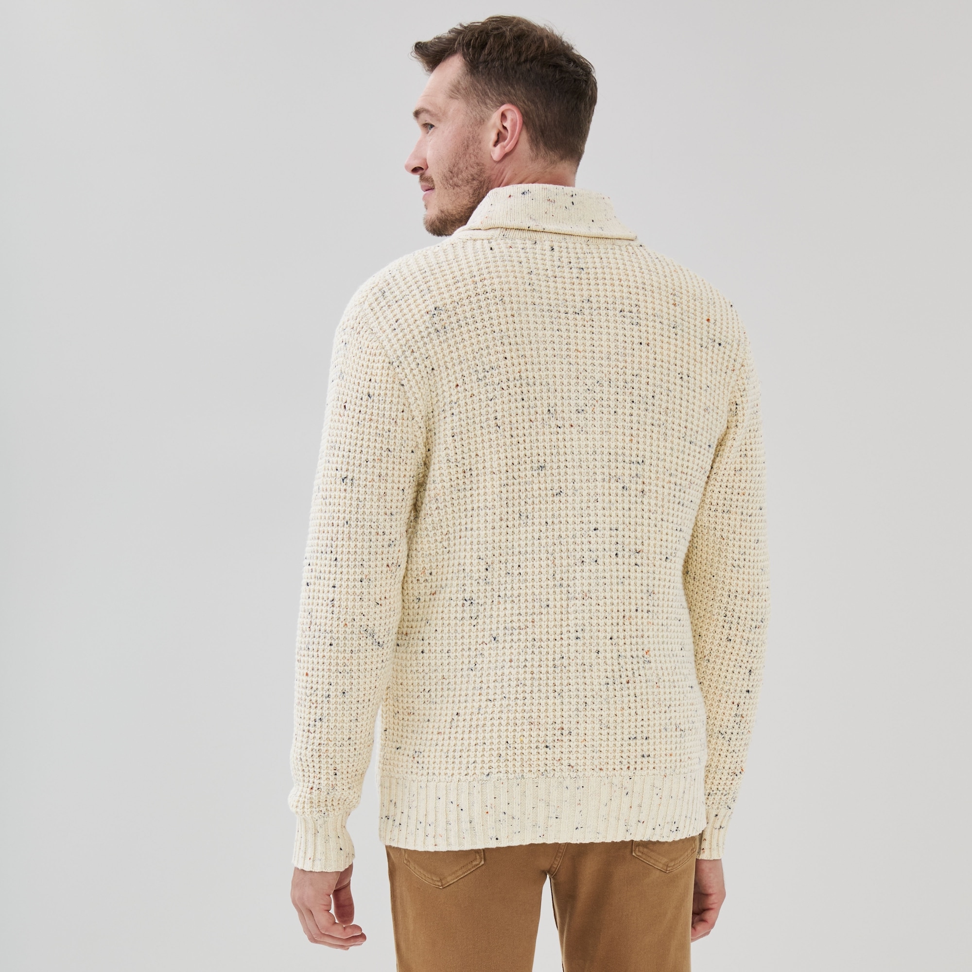 Cardigan en tricot gaufré pour hommes