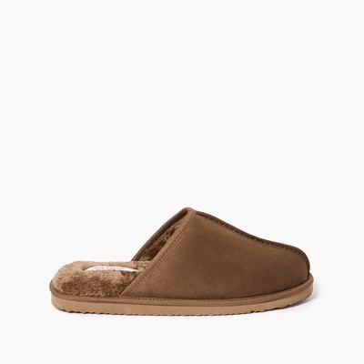 Men's Faux Fur Mule Slippers - Light Brown