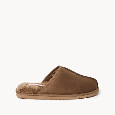 Men's Faux Fur Mule Slippers - Light Brown
