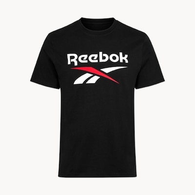 T-shirt à grand logo Reebok Bruno pour hommes - Noir