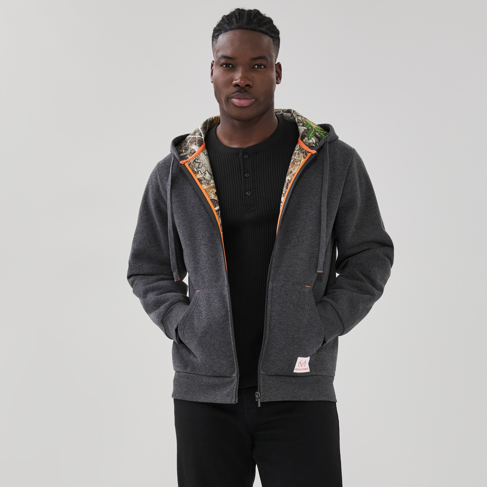 Haut à capuchon fermeture éclair Realtree, hommes