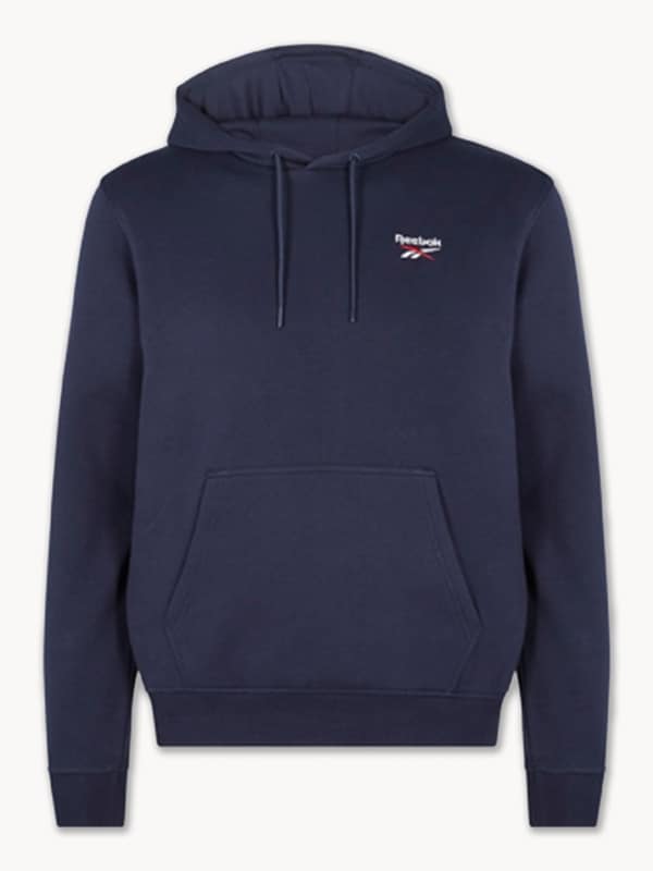 Men's Reebok Logo Fleece Hoodie - Dark Navy