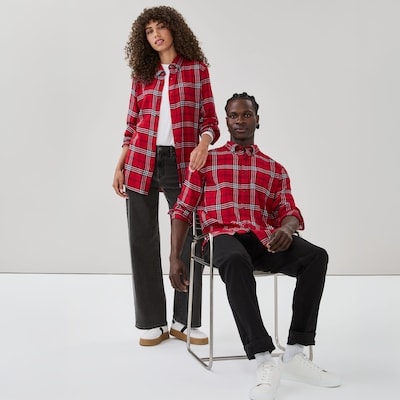 Chemise en flanelle pour adulte - Rouge Foncé