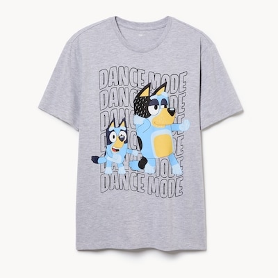 Adult Bluey Graphic T-Shirt - Grey Mix