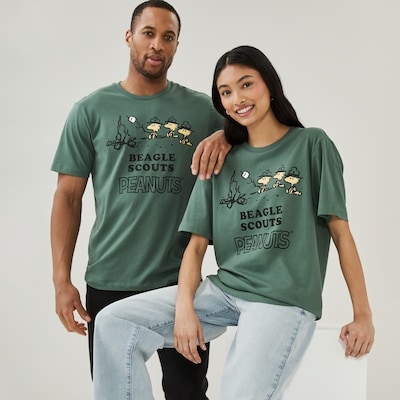 Adult Peanuts Graphic T-Shirt - Green