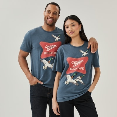 Adult Miller High Life Graphic T-Shirt - Denim Blue