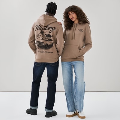 Adult Ford Mustang Graphic Hoodie - Brown