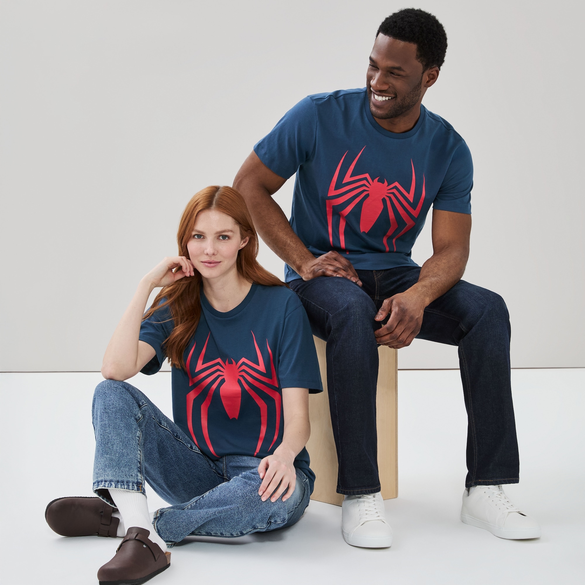 Adult Marvel Spider-Man Graphic T-Shirt in Denim Blue from Joe Fresh