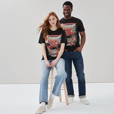 T-shirt imprimé Spider-Man de Marvel pour adultes - Noir