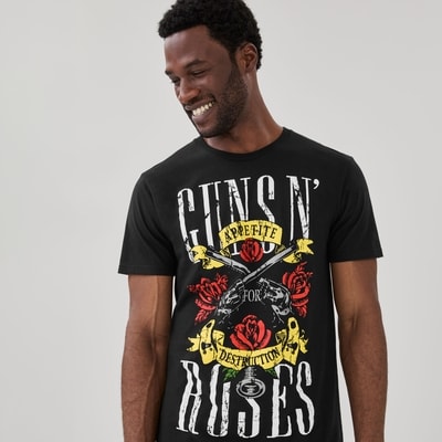 Adult Guns N' Roses Graphic T-Shirt - Black