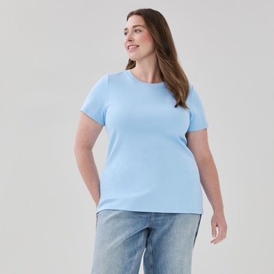 T-shirt ajusté essentiel Femmes+ - Bleu Pâle