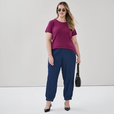 Women+ Essential Slim Fit T-Shirt - Plum