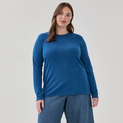 Women+ Slim-Fit Long Sleeve Top - Light Navy