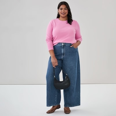 Women+ Slim-Fit Long Sleeve Top - Pink