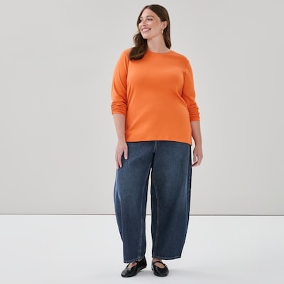 Haut ajusté à manches longues Femmes+ - ORANGE POUSSIEREUSE