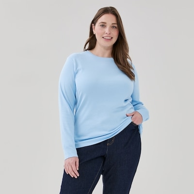 Haut ajusté à manches longues Femmes+ - Bleu Pâle