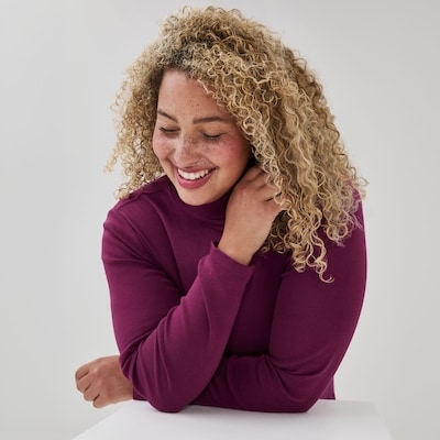 Women+ Organic Cotton Turtleneck - Plum