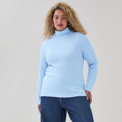 Women+ Organic Cotton Turtleneck - Light Blue
