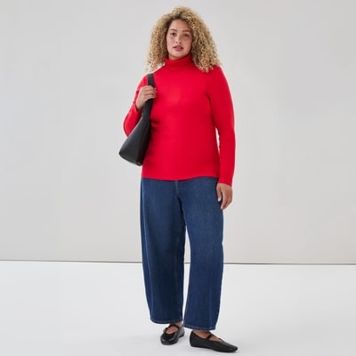 Women+ Organic Cotton Turtleneck - Red