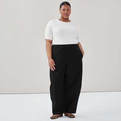 Women+ Ribbed Quarter Sleeve T-Shirt - Bright White