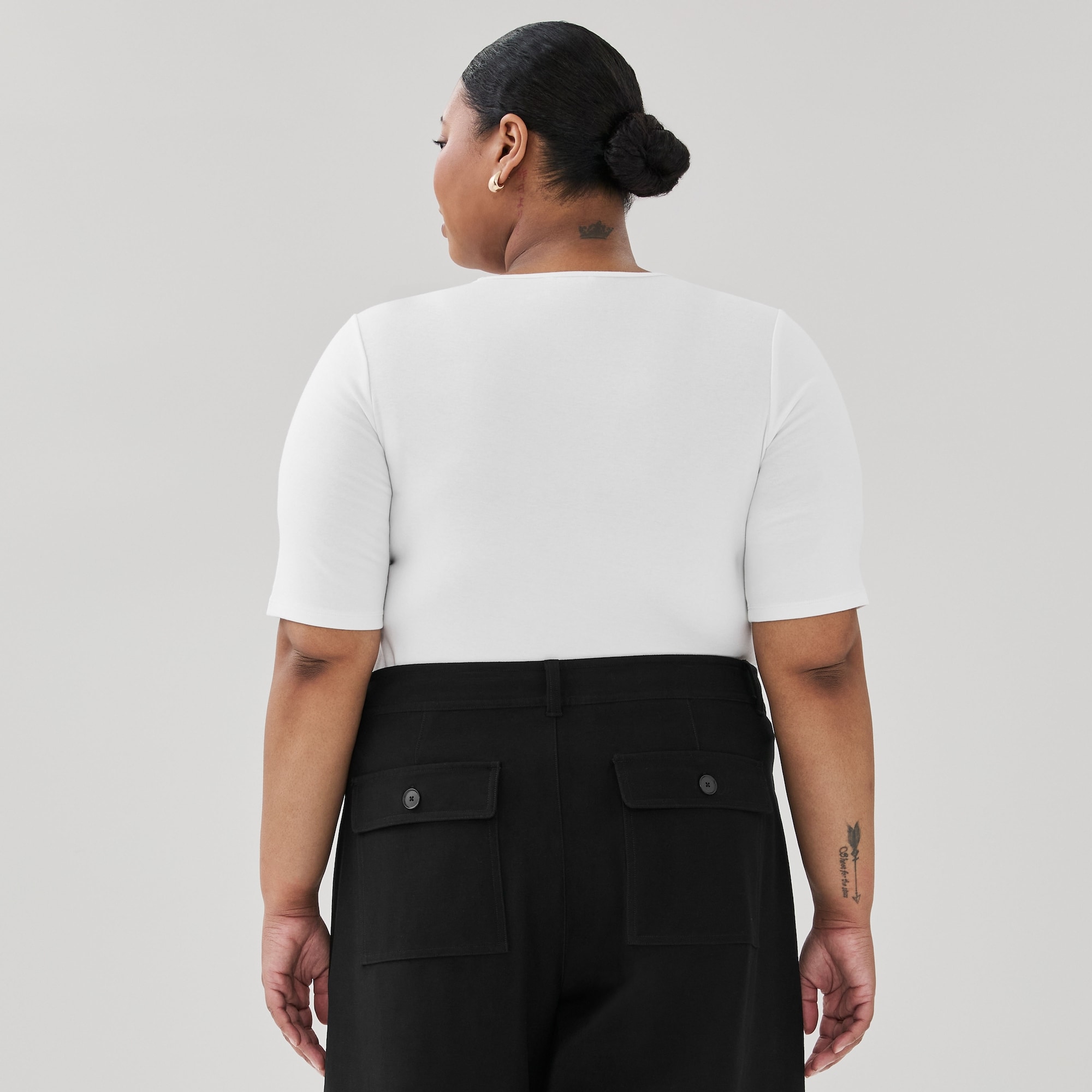 Women+ Ribbed Quarter Sleeve T-Shirt