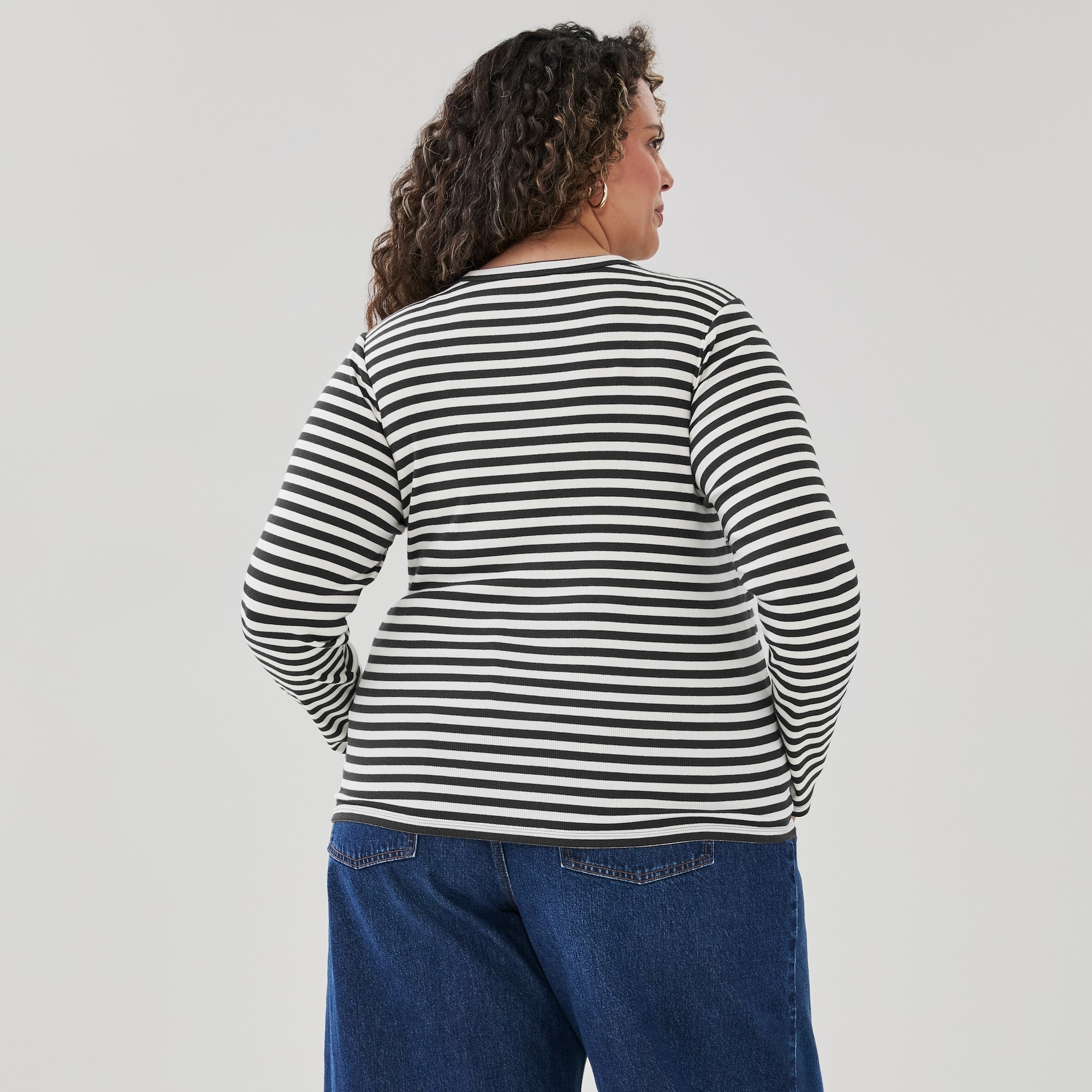 Women+ Striped Long Sleeve Top