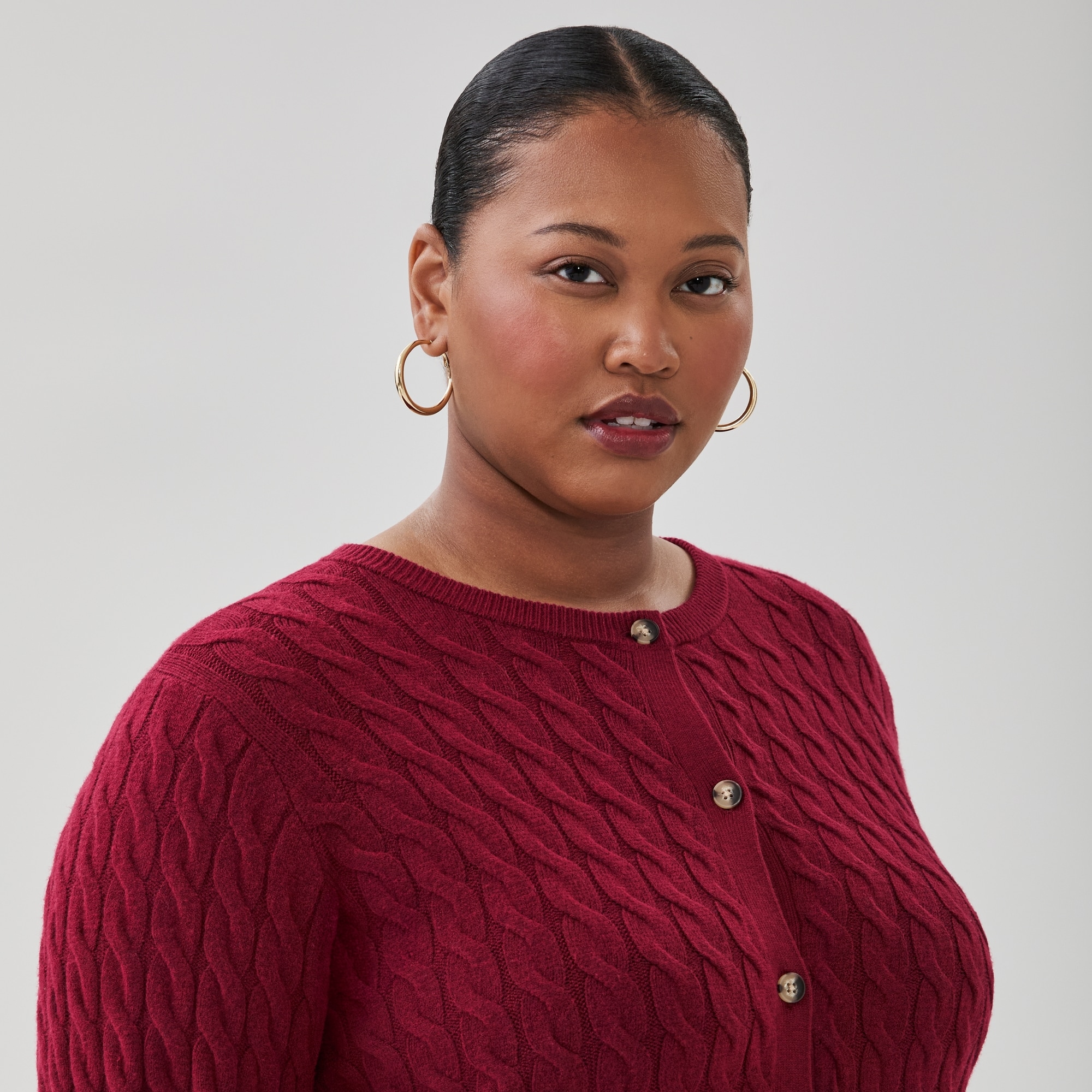 Women+ Cable Knit Cardigan