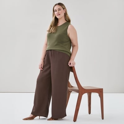 Women+ Pull-On Pant - Dark Brown