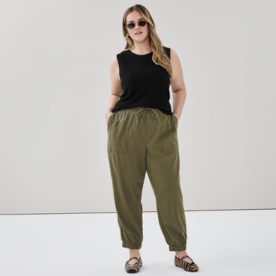 Pantalon de jogging sans attache Femmes+ - Vert Kaki