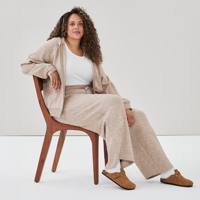 Pantalon sans attache à jambe large Femmes+ - Mélange De Brun Foncé