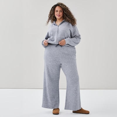 Women+ Wide Leg Pull-On Pant - Navy Mix