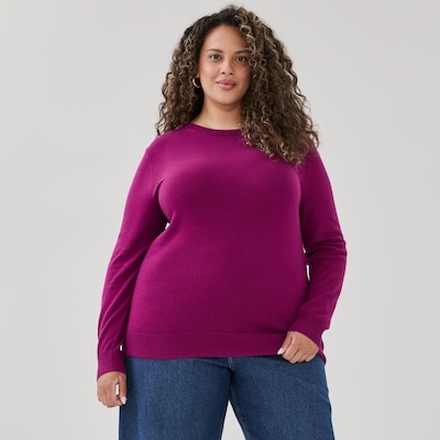 Chandail en coton et cachemire mélangé Femmes+ - Prune