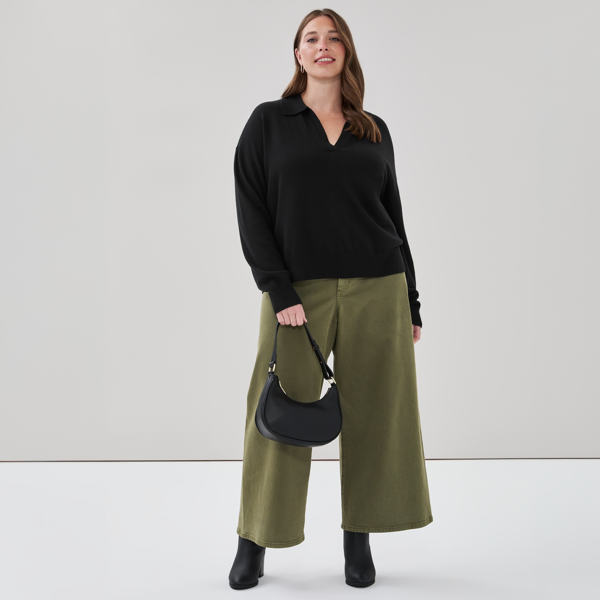 Women+ Cotton Cashmere Blend Polo Sweater