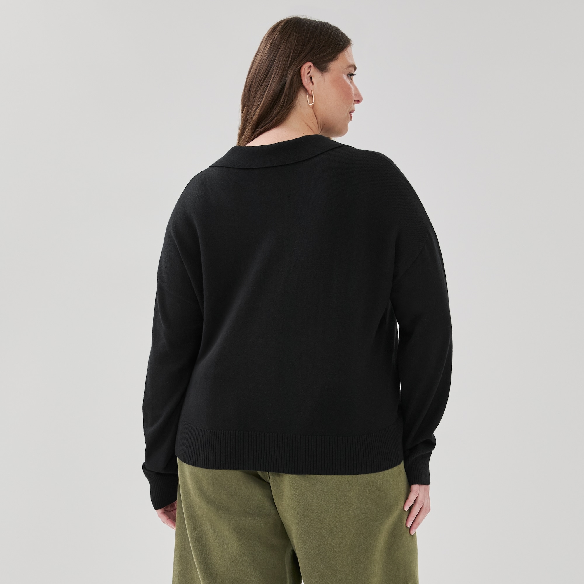 Women+ Cotton Cashmere Blend Polo Sweater