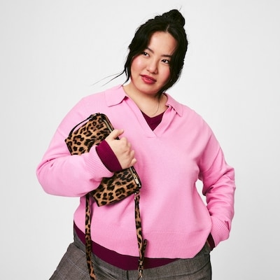Joe Fresh Chandail à col polo en coton et cachemire Femmes+ 1 ea, 35,00 $/1ch