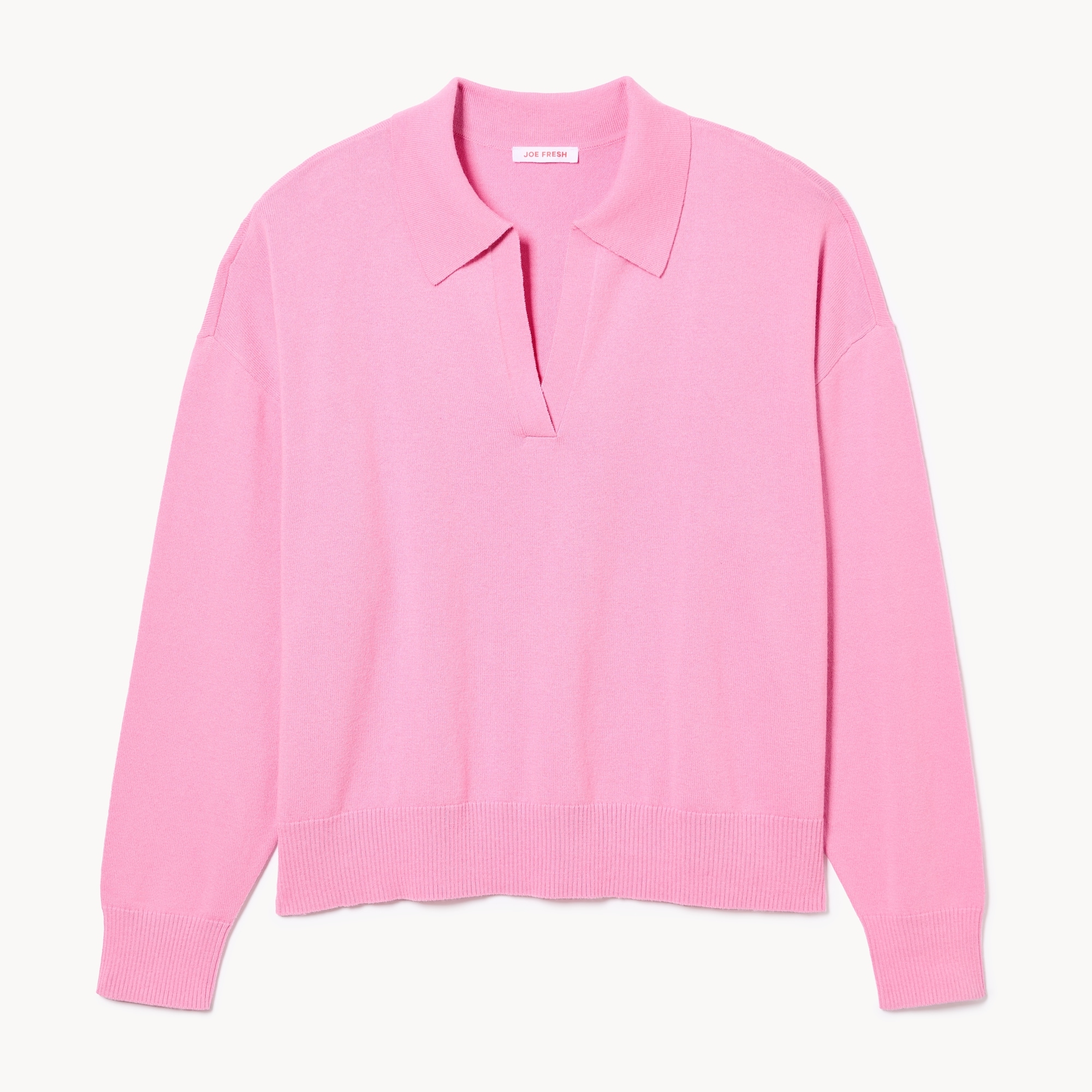 Chandail à col polo en coton et cachemire Femmes+