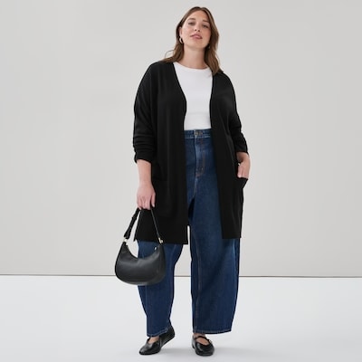 Cardigan ouvert sur l’avant Femmes+ - Noir JF