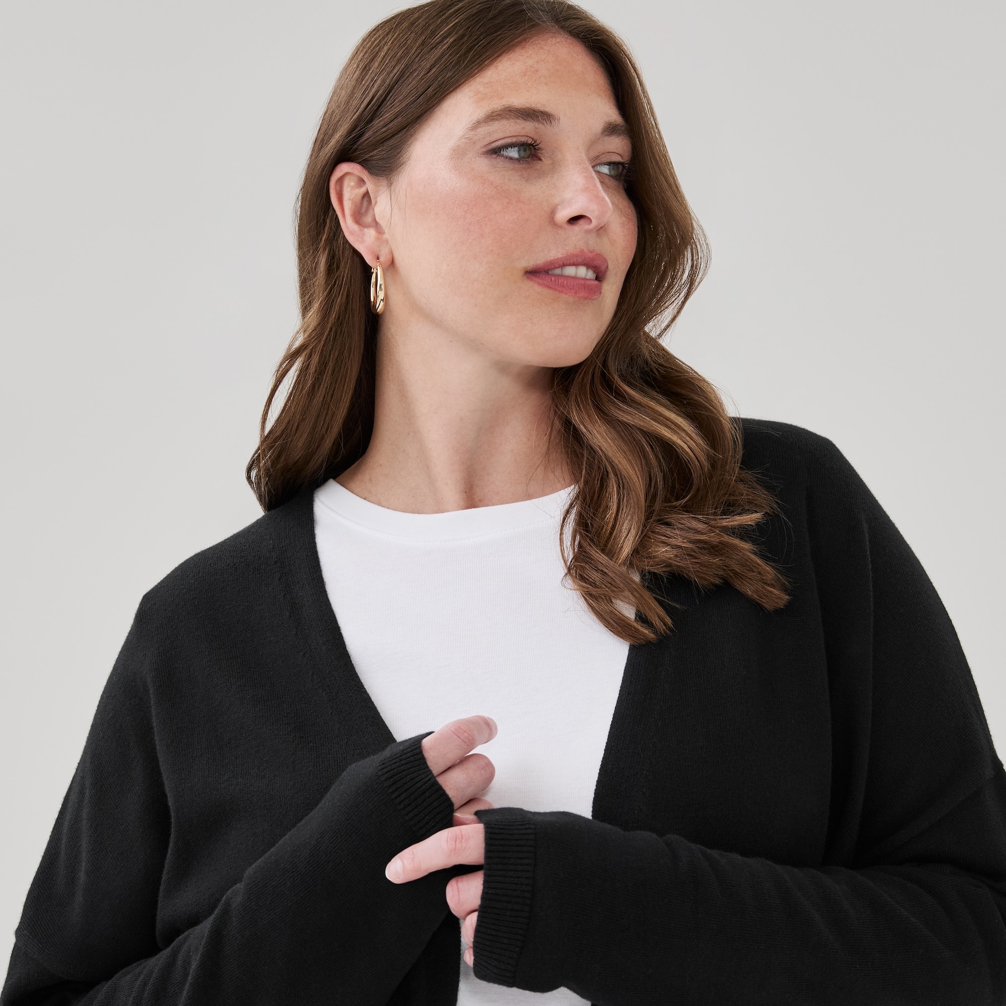 Cardigan en coton et cachemire mélangé Femmes+