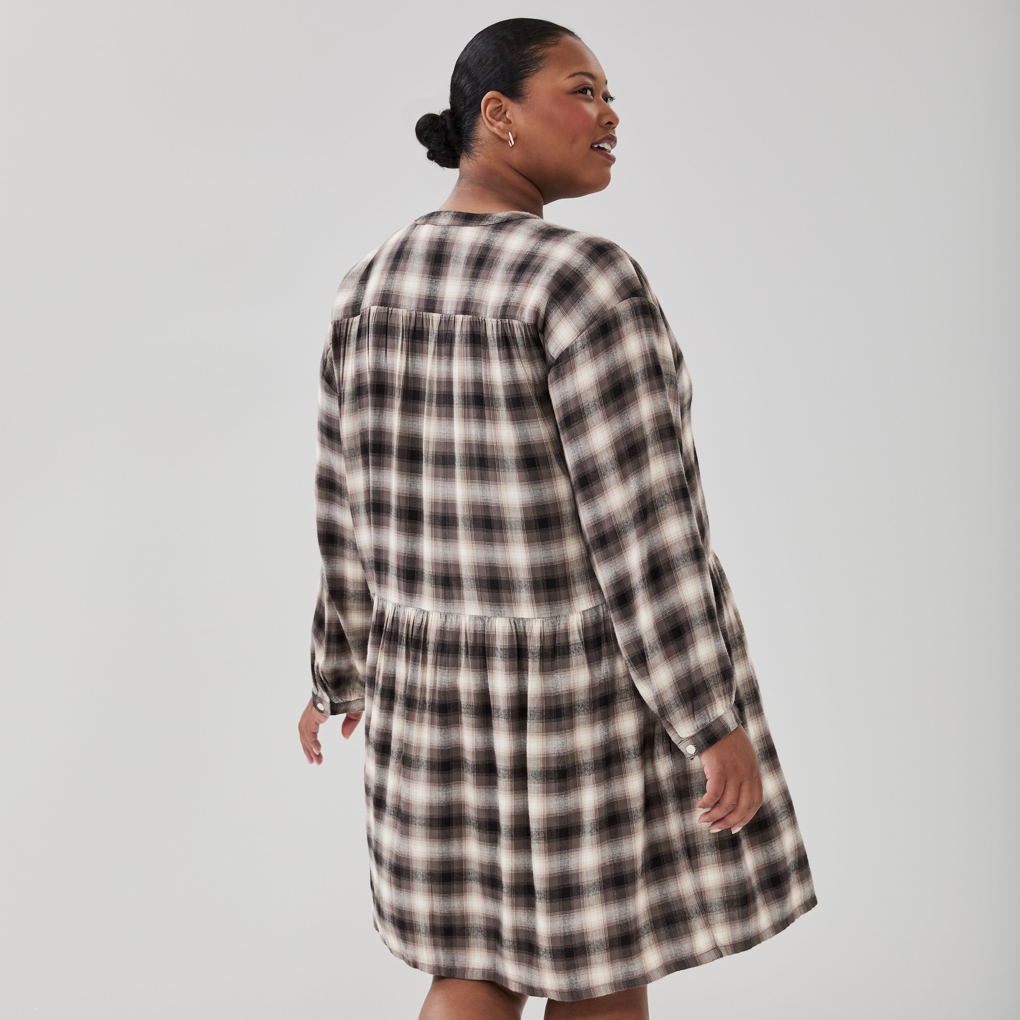 Robe au genou en flanelle Femmes+