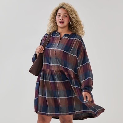Robe au genou en flanelle Femmes+ - Marine