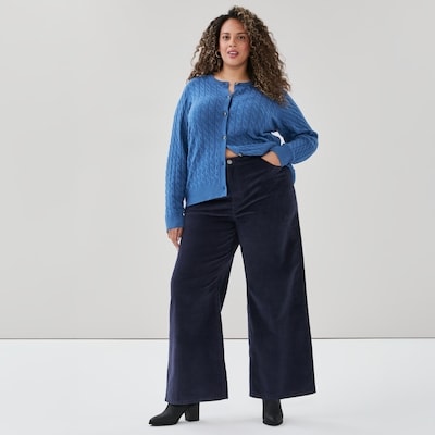 Women+ Corduroy Wide Leg Pant - Dark Navy