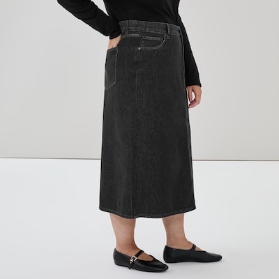 Joe Fresh Jupe midi en denim noir délavé Femmes+ 1 ea, 35,00 $/1ch