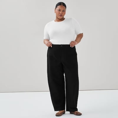 Pantalon à jambe tonneau Femmes+ - Noir JF
