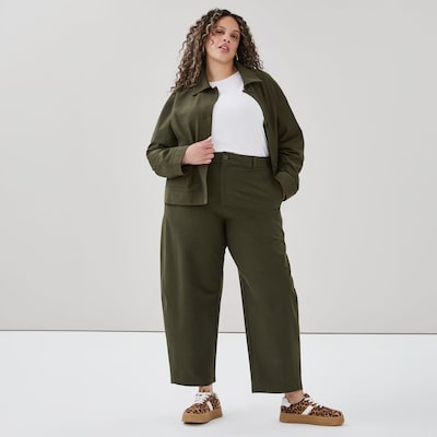 Pantalon à jambe tonneau Femmes+ - Vert Foncé