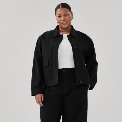Women+ Twill Overshirt - JF Black