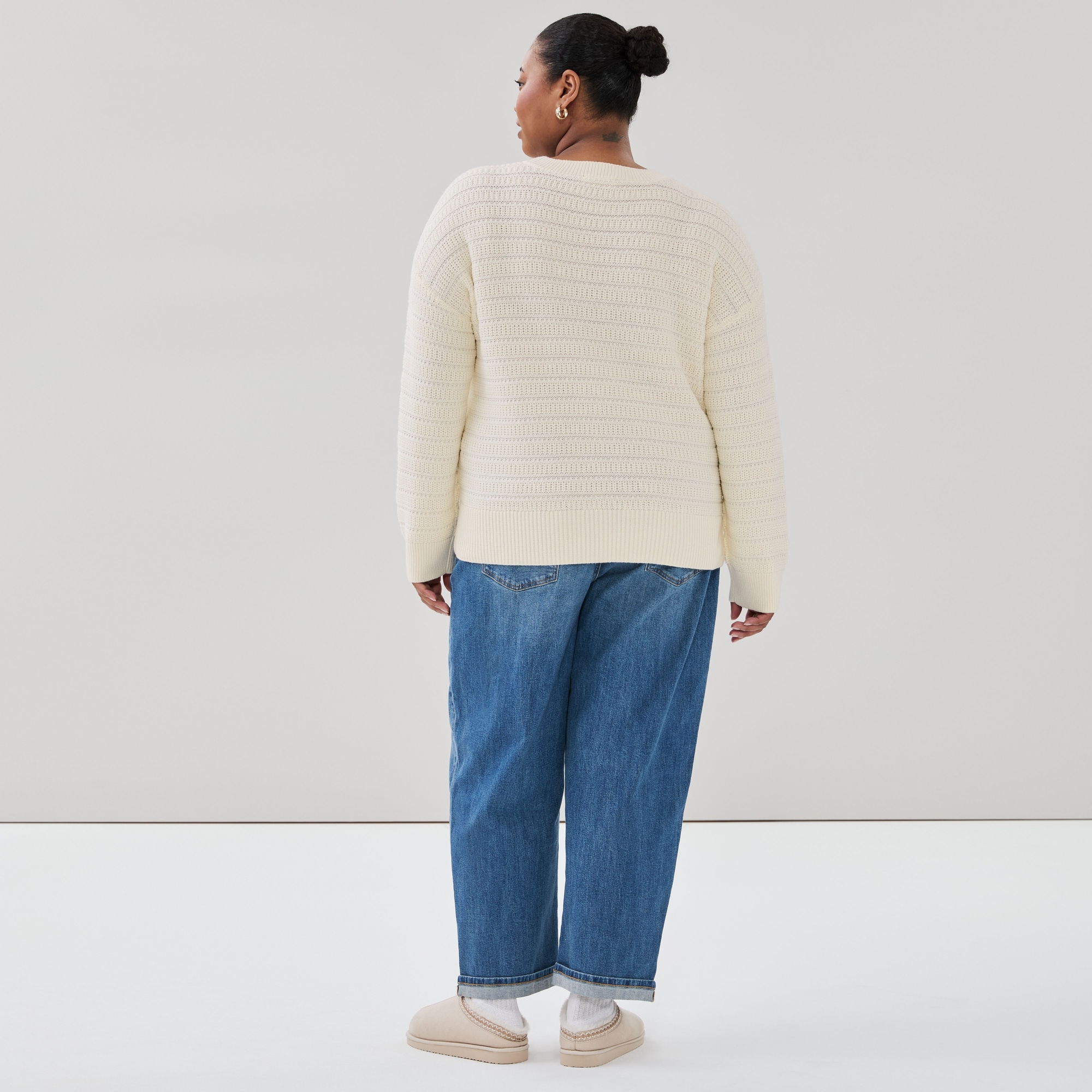 Women+ Open Knit Sweater