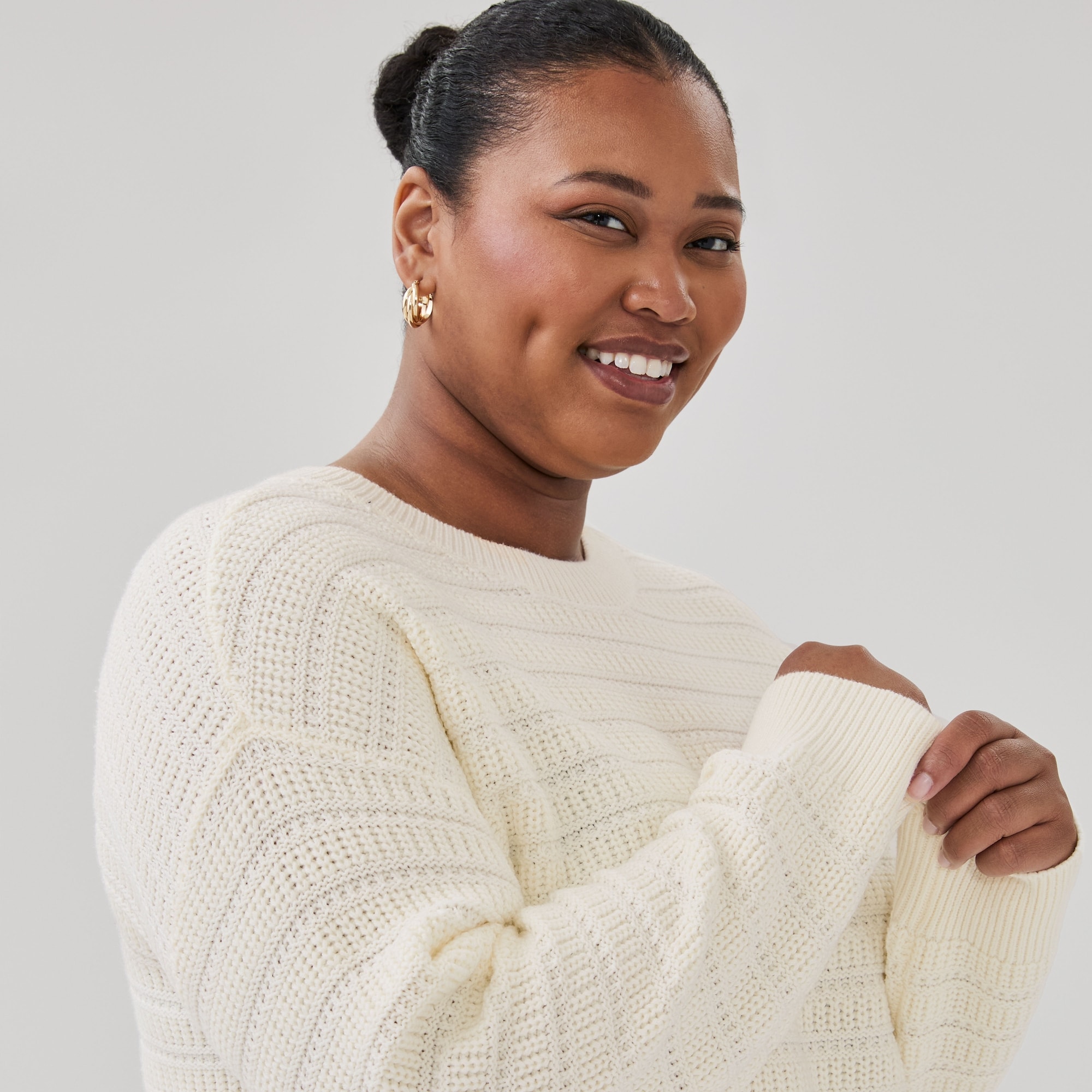 Women+ Open Knit Sweater